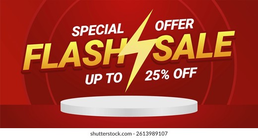Flash Sale Up to 25% Off Ecommerce Promotion Graphic Template Design