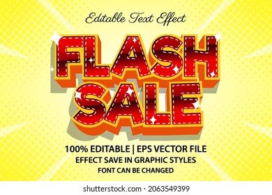 flash sale 3d editable text effect