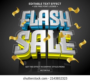 Flash sale 3D editable text effect template