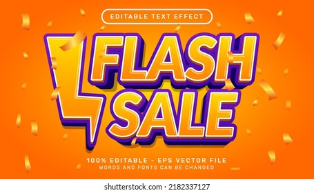 flash sale 3d editable text effect template	
