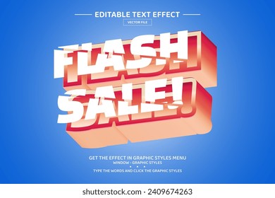 Flash sale 3D editable text effect template