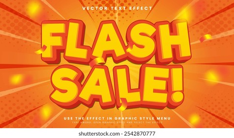 Flash Sale 3d editable text effect Template suitable for Sale Products