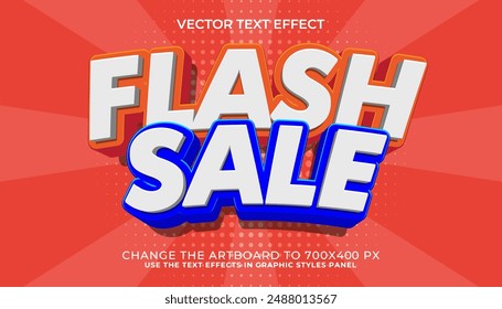 flash sale 3d editable vector text effect. advertising style text effect