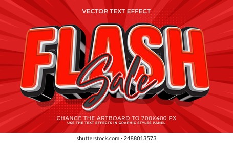 flash sale 3d editable vector text effect. advertising style text effect