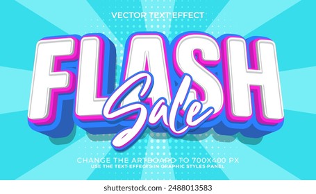 flash sale 3d editable vector text effect. advertising style text effect