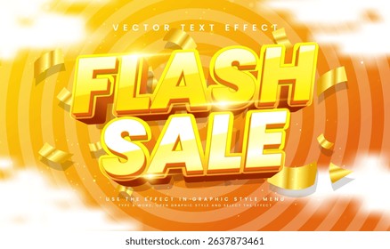 Flash sale 3d editable vector text effect. Modern theme,  suitable for promotion product sale.