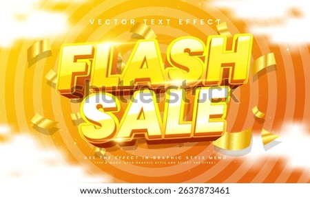 Flash sale 3d editable vector text effect. Modern theme,  suitable for promotion product sale.