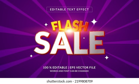 Flash Sale 3d modern editable text effect template style