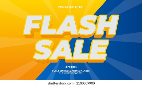 Flash Sale 3D Text Effect. Flash Sale text effect template with 3d style use for title, headline, logo and business brand