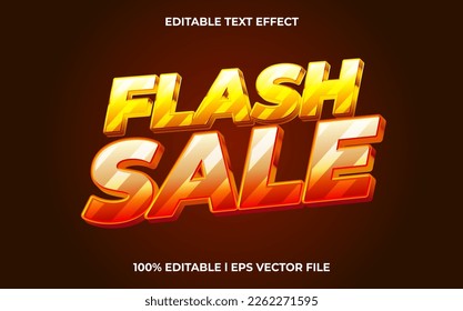 Flash sale 3d text effect and editable text, template 3d style use for business tittle