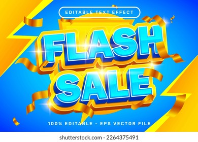 flash sale 3d text effect and editable text effect