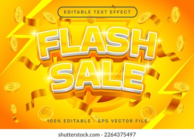 flash sale 3d text effect and editable text effect