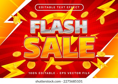 flash sale 3d text effect and editable text effect