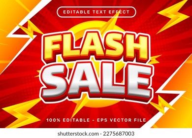 flash sale 3d text effect and editable text effect