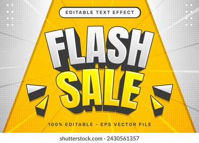 efecto de texto 3d de venta flash y efecto de texto editable