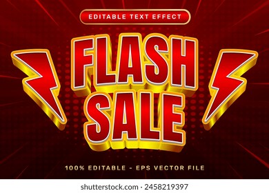 efecto de texto 3d de venta flash y efecto de texto editable