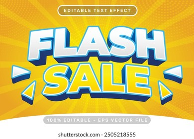 Efecto de texto 3D de venta flash y efecto de texto editable