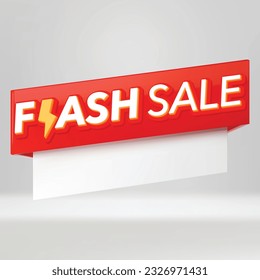 Flash sale 3D-style vector banner are available for use on online shopping websites or in social media advertising.