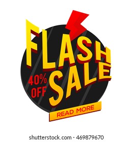 Flash Sale with 40% Off, Creative 3D typographical background, Can be used as Poster, Banner or Flyer design.
