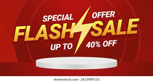 Flash Sale Up to 40% Off Ecommerce Promotion Graphic Template Design