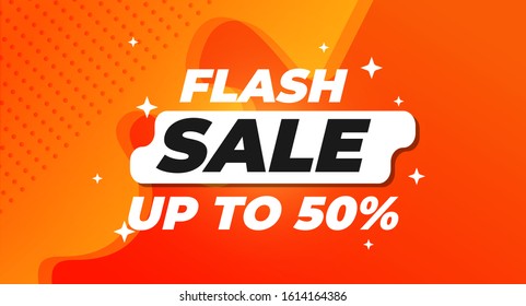 Flash Sale up to 50% off sale banner and poster modern template vector illustration