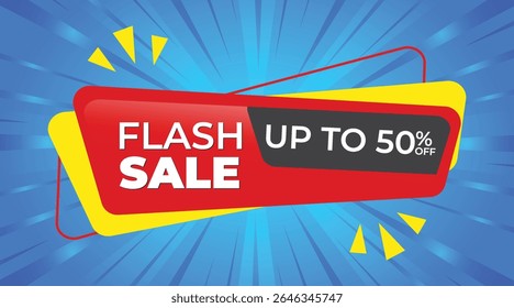 Flash Sale Up To 50% Off Banner with Spotlight Effect