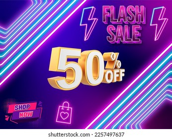 Flash Sale 50% off  Discount 50%  shop now for online marketing, online business online shopping, e-commerce, flyer, advertisement