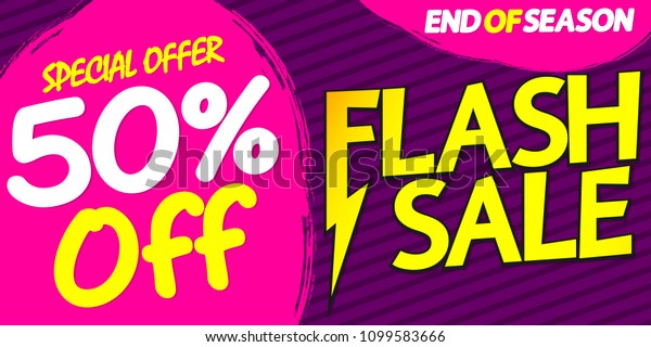 Flash Sale 50 Off Special Offer Stock Vector (Royalty Free) 1099583666