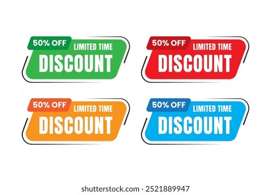 Flash Sale 50 Percent Off Sticker Clipart Design Banner Special Offer