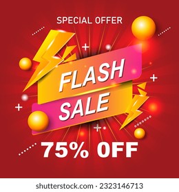 Flash Sale 75% Template with Gradient Color Concept