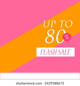 flash sale 80% banner template design, flash sale abstract background