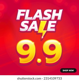 flash sale 9.9 discount illustration design shopping promotion 