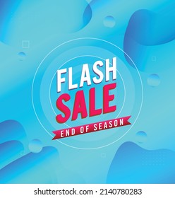 Flash sale abstract with 3D Text, blue color background, gradient blue