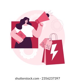 Flash sale abstract concept vector illustration. Special offer, short period sale, flash discount, e-commerce shop promotion, impulse buying, limited time deal, retail practice abstract metaphor.