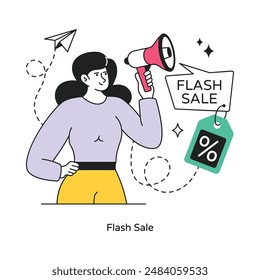 Flash Sale abstract concept vector in a flat style stock illustration