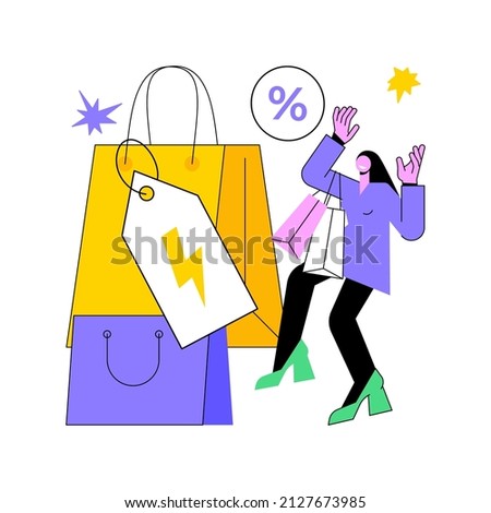 Flash sale abstract concept vector illustration. Special offer, short period sale, flash discount, e-commerce shop promotion, impulse buying, limited time deal, retail practice abstract metaphor.