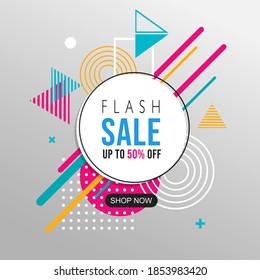 Flash Sale Abstrakte geometrische Muster bunt Design und Hintergrund. Verwendung für modernes Design, Deckel, Vorlage, Dekoration, Broschüre, Flyer.