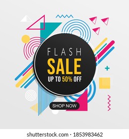 Flash Sale Abstrakte geometrische Muster bunt Design und Hintergrund. Verwendung für modernes Design, Deckel, Vorlage, Dekoration, Broschüre, Flyer.