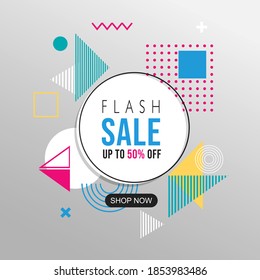 Flash Sale Abstract geometric pattern colorful design and background. Use for modern design, cover, template, decorated, brochure, flyer.