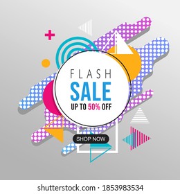 Flash Sale Abstract geometric pattern colorful design and background. Use for modern design, cover, template, decorated, brochure, flyer.