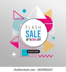 Flash Sale Abstract geometric pattern colorful design and background. Use for modern design, cover, template, decorated, brochure, flyer.