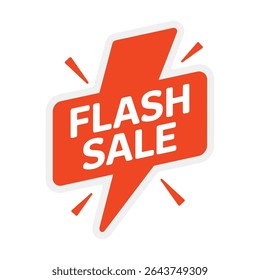 Flash sale announcement orange lightning bolt badge