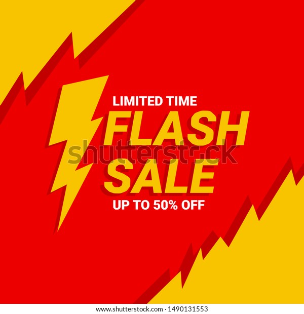 Flash Sale Background Banner Limited Time Stock Vector Royalty