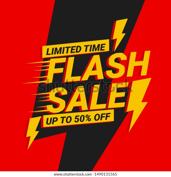 Flash Sale Background Banner Limited Time Stock Vector Royalty