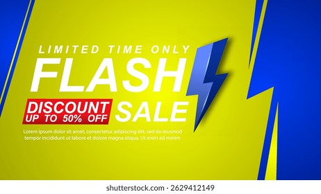 Fondo de venta flash en estilo plano. Ilustración vectorial