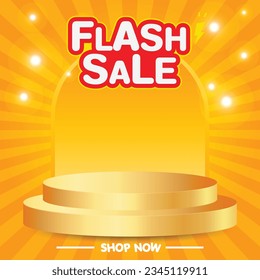 Flash sale background template. Offer banner with flat design.