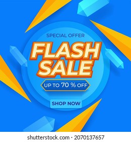 Flash sale background template. special offer promo with dynamic shape background.