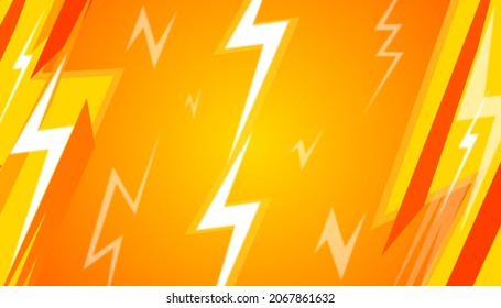 Flash sale background. White lightning on yellow background. Vector illustration for billboards related to flash sale merchandise.