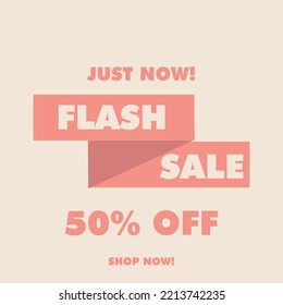 Flash Sale Baner, flyer or social media flash sale design with flat design style. can be use for comercial sale or black friday