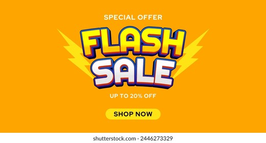 Flash Sale Banner 20% Off Speacial Offer Tumplate 